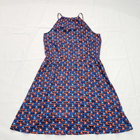 41 Hawthorn Dress Womens Medium  Stitch Fix Sailboat Print Side Tie Sleeveless - Picture 7 of 7